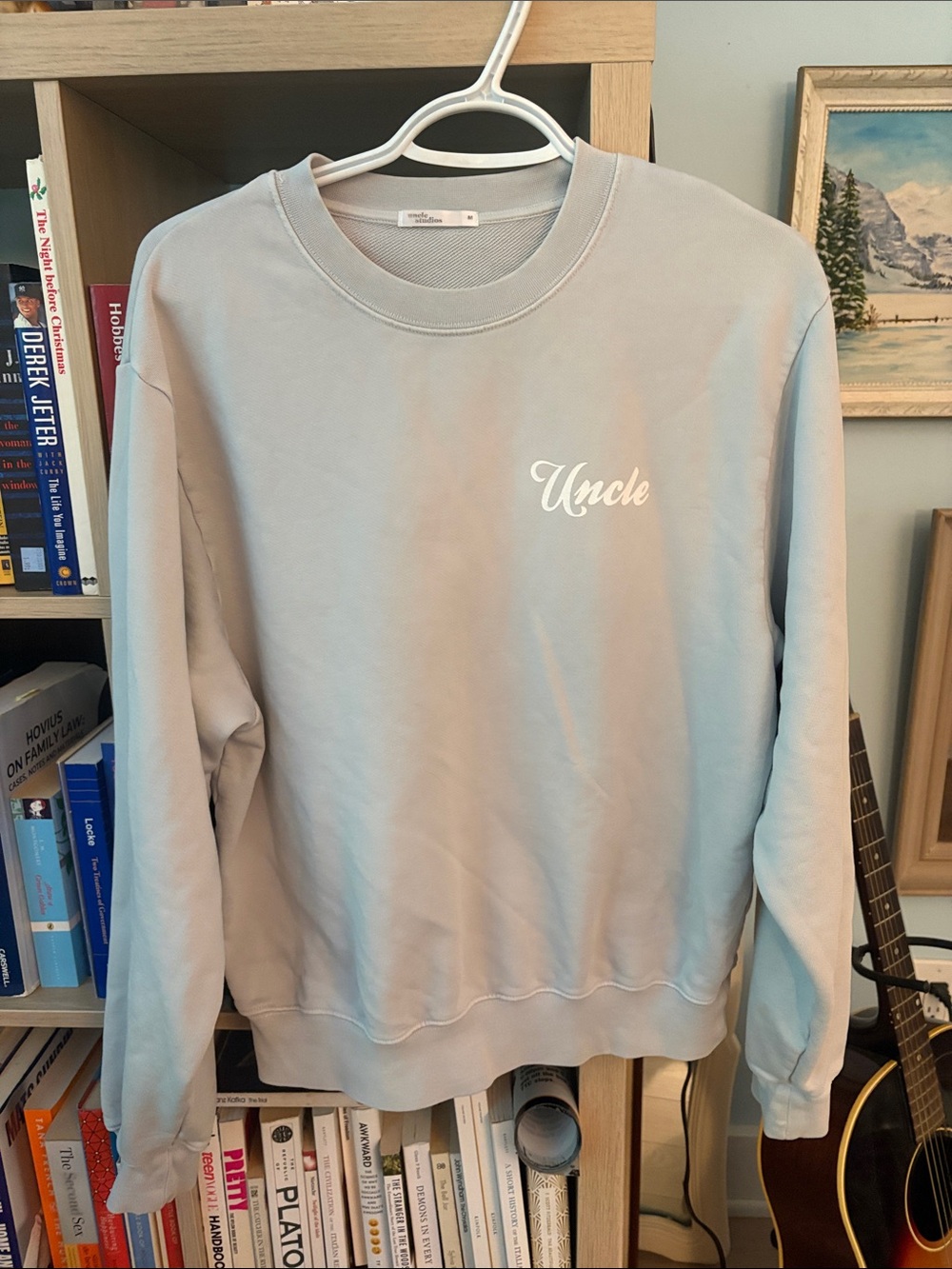 Uncle Script Crewneck Sweatshirt in Light Gray